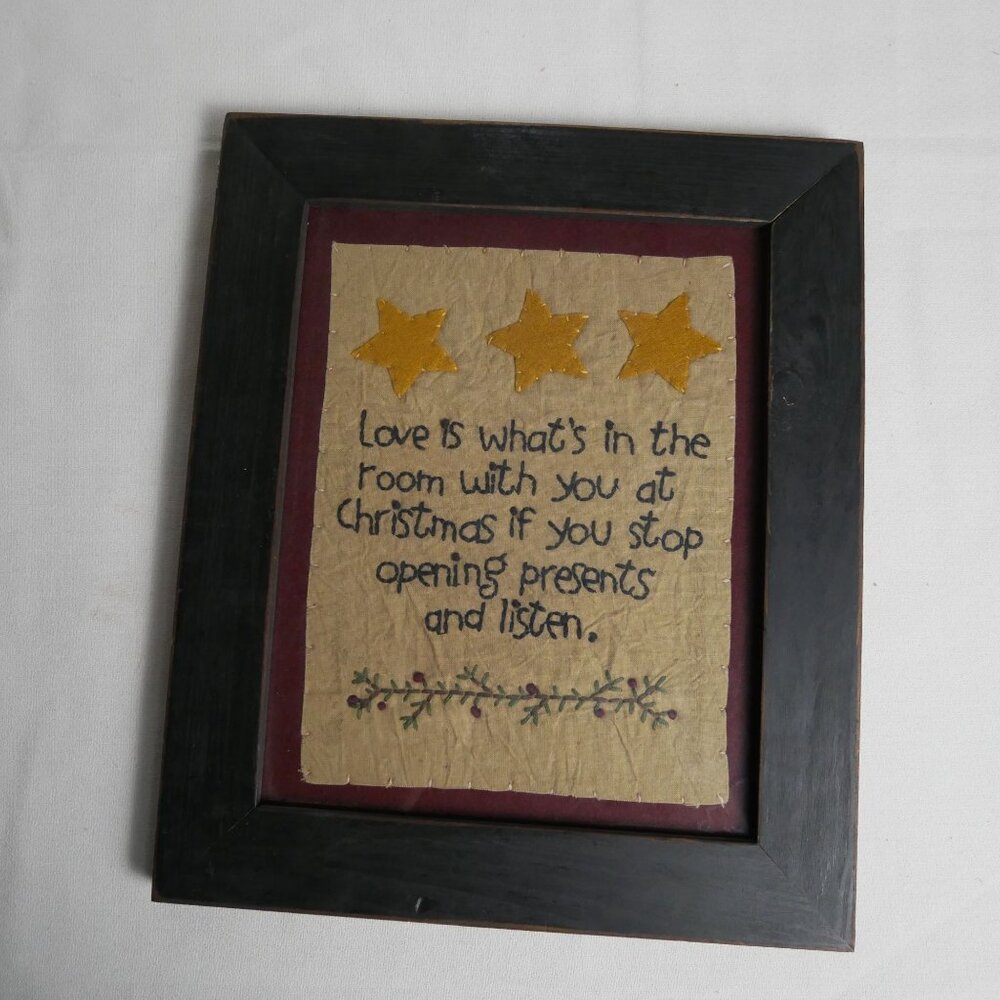 Handcrafted Christmas Quote Framed Art 12"x10" designer Barabara Lloyd - Picture 2 of 6